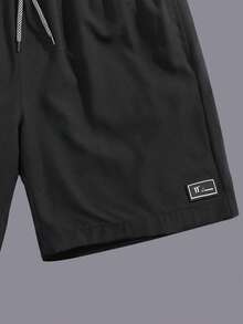 2 件装男士轻质抽绳运动短裤，透气快干，适合夏季海滩和高尔夫，纯色口袋，有弹性