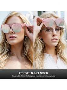 1pc Polarized Fit Over Sunglasses For Women, Oversized Sun Glasses With UV400 Protection For Outdoor/Driving Fashionable Shade Elegant Outfit Family Outings Travel Vacation Holiday - 彩色 - 查看 11