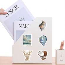 paquete de 50 pegatinas con temática retro del océano y estética, pegatinas de dibujos animados lindos y divertidos, pegatinas estéticas de anime para diario, scrapbooking, instrumentos, envoltorios, sobres, regalos de fiesta, recompensas y motivación para adolescentes y jóvenes - Azul - Ver 6