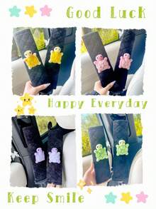 Cute Turtle Car Seat Belt Covers, Soft Anti-Chafe Shoulder Protector - Turtle Shoulders - View 10