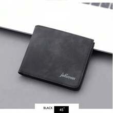 男士复古 PU 哑光真皮钱包，真皮短款钱包，钱包，钱包，高品质女士钱包 钱包 女士零钱包 Waller 男士零钱包 男士礼物 教师节礼物 小礼物 礼品创意 - 黑色 - 查看 10