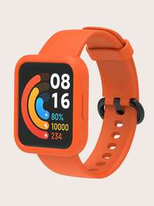 2pcs Set: Solid Color Casual Detachable Silicone Smart Watch Band + Semi-Enclosed Silicone Watch Protective Case, Suitable For Whole Day Wear, Compatible With Redmi Watch 2 Lite - Redmi Watch 2 Lite - View 11
