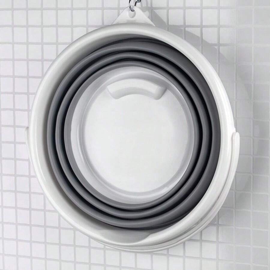 10L Collapsible Silicone Bucket, Simple & Fashionable, Suitable For Summer - Grey - View 1