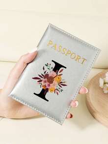 1pc A-Z 26 Letters Fashionable Letter Print Stylish Burgundy Passport Cover, Premium PU Leather Passport Wallet With Multi-Card Pockets For Credit Cards, Boarding Passes, And IDs Graduation - Burgundy - View 32