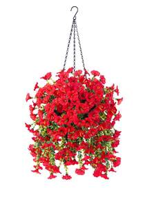 10/6/4/2/1pc Artificial Hanging Flowers, Large Red Morning Glory, Suitable For Wedding, Home, Office, Garden Decor, Artificial Flowers With Eucalyptus Leaves, UV-Resistant Realistic Hanging Plants, Suitable For Autumn Decor, Thanksgiving Decor, Wedding Arch, Wall, Garden, Bedroom, Office, Party Decor - Bright Red - View 4