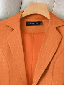 HOMEYEE Áo khoác blazer công sở nữ tay dài cổ ve ve cổ điển, thanh lịch cho mùa xuân/thu/đông - trái cam - Xem 3