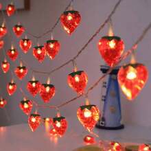 1 String Of Strawberry Light Strings Is Perfect For Weddings, Dining Tables, Living Rooms, Room Decor - Battery Powered (Battery Not Included) Is Perfect For Holiday Gifts - Strawberry Light String Battery Box - View 4
