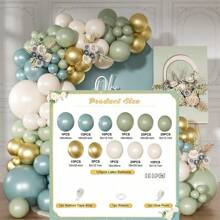 5/10/18Inch Dusty Blue Sage Green White Clear Thickening Latex Balloon Arch Garland Kit For Engagement Wedding Birthday Baby Shower Bridal Shower Theme Party Decorations