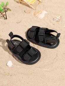 夏季防滑果冻凉鞋，适合幼儿男孩和女孩 - 黑色 - 查看 7