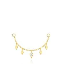 1Pc Asymmetrical 925 Sterling Silver Threadless Flat Back Earring For Women Luxury Style Helix Cartilage Stud Earring Perfect For Daily Wear Bridal Jewelry Fine Jewelry - Gold - View 22