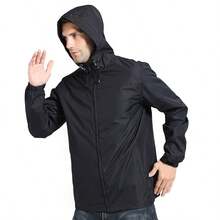 Chaqueta cortavientos informal para hombre - Negro - Ver 2