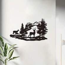 1pc, Explosions Selling Metal Crafts Home Decoration Wrought Iron Wall Decoration Art Deer Forest Modern Minimalist Decorations