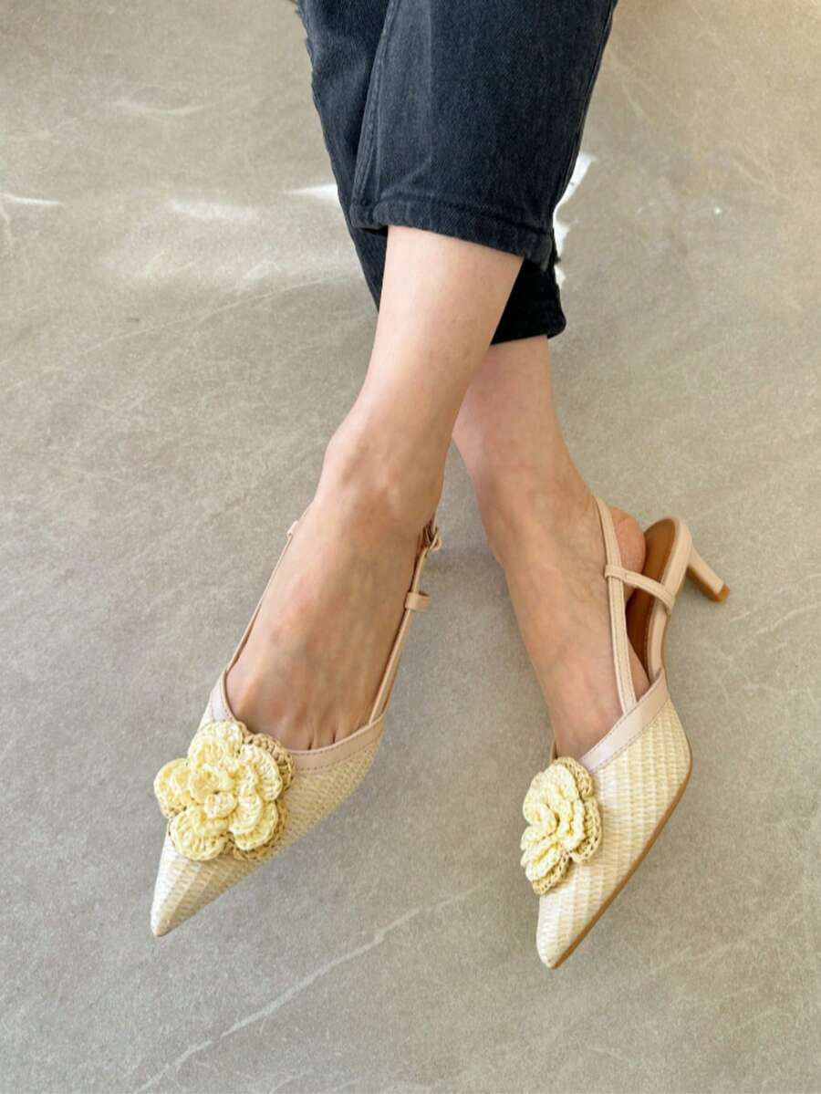 Rhinestone Embellished High Heels, Basic Party/Wedding/Outdoor Styles - Apricot - View 1