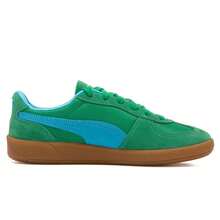 Puma Zapatillas de deporte transpirables con estilo vintage Palermo, zapatos para ir al trabajo, zapatos para correr, zapatos casuales para viajar - Verde brillante azul lago - Ver 2
