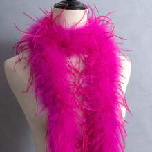 Cuộn 78 inch, rộng 4 inch, nhiều màu lông đà điểu giả vải nhung có thể dùng làm đồ trang trí tua rua lông vũ. Thích hợp để trang trí váy cưới trong các dự án tự làm và trang trí viền váy và viền ren trong trang trí nhà cửa. - Nhiều màu - Xem 7