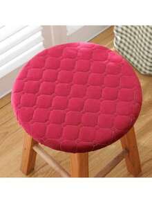 1/4 件圆形绗缝座垫，家用圆形凳子套，加厚纯色小餐桌座套，适合所有季节房间装饰家居装饰