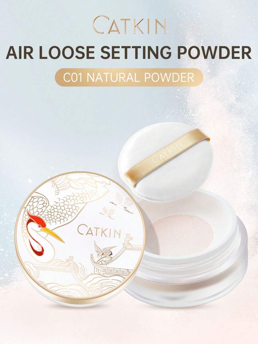 CATKIN Dreamy Air Makeup Loose Powder, Matte Finish, Oil Control (With Powder Puff) - C01 Natural Color - C01 Natural Powder - 查看 1