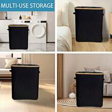 140 Liter High Capacity Recycling Bin (With Lid), Room Garbage Can, Kitchen Trash Can, 37 Gallon Collapsible Indoor Trash Can (With 2 Reusable Trash Bags), Indoor Bottle Recycling Bin, Used For Collecting Glass, Paper, Plastic And Metal Bottles