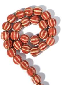 1 pieza Abalorios de calabaza de cerámica con rayas vintage, adecuados para hacer pulseras, collares, encantos de teléfono, joyería hecha a mano DIY, para primavera/verano