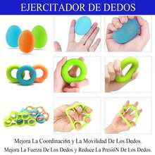 Ejercitador de Dedos para Fisioterapia y Rehabilitacion,Rehabilitacion Mano, 9PCS, Kit de Ejercitador de Mano con Camilla de Dedo, para Aliviar Dolor Articulaciones, Entrenamiento de Rehabilitación, Relajación de Manos. - Multicolor - Ver 4