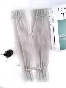 1 Pair Women Elegant Pearl Arm Sleeve Cover, Multiple Colors, Polyester Fiber, Suitable For Everyday Wear, Spring/Summer