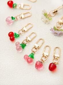 1/5/10 Peças Delicado e Fofo Chaveiro Pendente de Flor, Morango, Cereja, Maçã, Coração, Charme e Acessório da Moda para Bolsa, Presente Ideal para Festa, Natal, Aniversário, Ação de Graças para Mulheres, Decoração DIY de Carteira e Bolsa no Estilo Y2K, Ótimo para Família, Amigos, Professores, Colegas de Classe e Parceiros