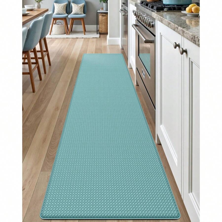Alfombrillas de cocina acolchadas, antifatiga. Alfombra de cocina, tapete de pie con cojín, impermeable, de espuma de memoria acolchada para el fregadero o lavandería, color gris. - azul - Ver 1