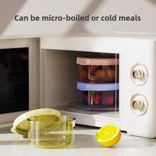 KUNT 6/2 piezas Recipientes de alimentos para bebé de 60ml redondos/150ml cuadrados, material de PP, tazones de alimentación para bebés, a prueba de fugas, con tapas, aptos para microondas - Multicolor - Ver 10