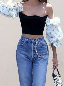 Vintage Punk Chic Belt Chain Jeans Chain Fashion Body Jewelry Waist Chain Accessory For Women And Girls, Suitable For Party, Birthday, Anniversary, Daily Wear And Other Occasions, Loved By Many Rock Music Fans, Can Be Matched With Any Outfit Such As Jeans, Skirts, Shirts, Dresses And Boots, Etc. - Silver - View 4