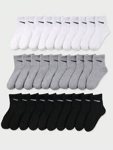 10 đôi tất thể thao dài đến bắp chân, co giãn, kẻ sọc màu ngẫu nhiên dành cho trẻ em, thích hợp cho trường học và các hoạt động ngoài trời. Đa năng, thoải mái, thoáng khí, thấm hút mồ hôi, phù hợp cho cả nam và nữ. - Nhiều màu - Xem 2
