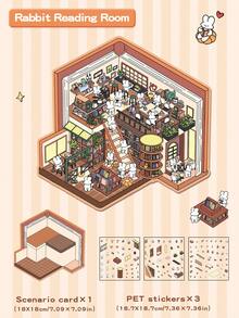 2/1 Piece Large 3-Layer Decorative DIY House Stickers, Scene Stickers, 3D Stereoscopic Mini House Miniature Scene Stickers, Landscape Stickers, Scene Stickers, Handbook Stickers, Hand Categorized Small House Scene Stickers, Reusable, Multiple Sizes Available - Multicolor - View 5