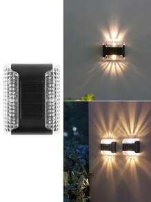 Outdoor Solar Wall Lights, IP44 Solar Fence Lights, Solar Lighting Lamps, Solar Atmosphere Lights, Solar Hat Lights, Solar Railing Lights, IP44 Waterproof, Suitable For Courtyards, Villas, Sheds, Gardens, Terraces, Garages, Walls, Railings, Parties, Festivals, And Other Ambient Lighting., Solar Lights Outdoor