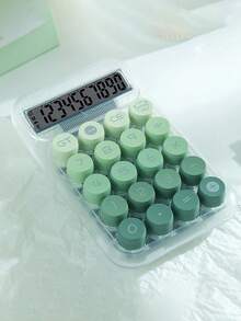 1 件多巴胺透明渐变色机械键盘计算器，卡通图案，4 种颜色可选，10 位大显示屏电子计算器，适用于办公室、学校、银行使用（不含电池）、学校用品、返校