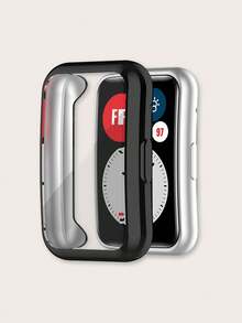 1pc Solid Color Casual Electroplated Soft TPU Full Edge Scratch-Resistant Protective Case Compatible With Huawei Watch Fit - Watch Fit - View 15