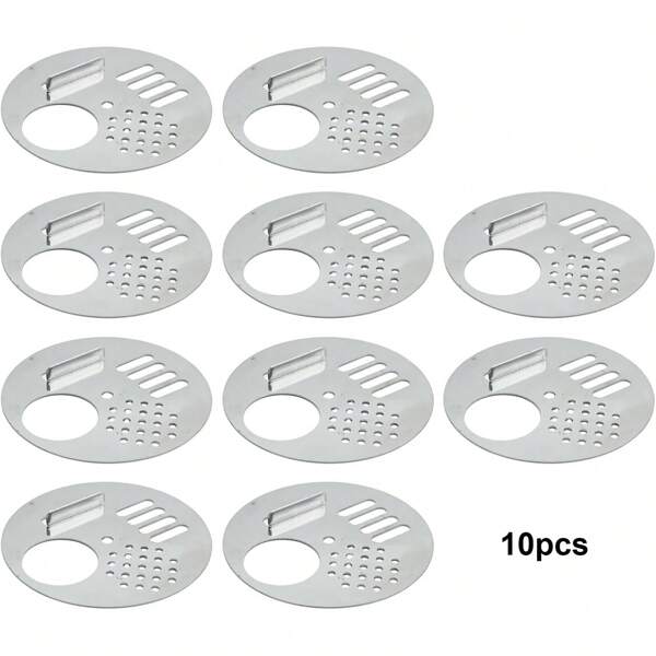 10pcs Metal Circular Beehive Entrance, Metal Round Hive Door Stainless Steel Beekeeping Tools (With Screws)