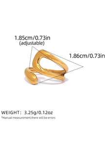 1pc/3pcs Set 18K Gold Plated Stainless Steel Rings For Women, Waterproof, Suitable For Daily Wear, Holiday Gift - Gold - View 6
