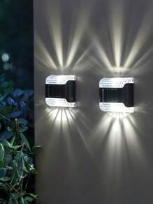 Outdoor Solar Wall Lights, IP44 Solar Fence Lights, Solar Lighting Lamps, Solar Atmosphere Lights, Solar Hat Lights, Solar Railing Lights, IP44 Waterproof, Suitable For Courtyards, Villas, Sheds, Gardens, Terraces, Garages, Walls, Railings, Parties, Festivals, And Other Ambient Lighting., Solar Lights Outdoor
