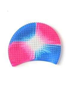 1pc Durable Silicone Swim Cap For Adults And Teens - Protects Long Hair And Provides High Elasticity Waterproof Comfort Unisex Swim Cap, Swimming Pool Equipment - Multicolor - View 10
