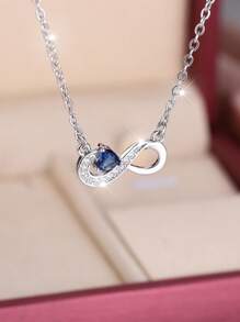 1pc Elegant & Unique Infinity Symbol & Heart Shaped Abalone Pendant Necklace, Gift For Lover, Birthday Or Holiday