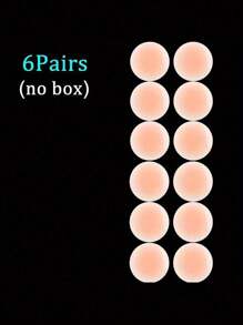 2/6/12 Pcs Reusable Seamless Silicone Nipple Covers - Invisible, Self-Adhesive, Anti-Convex Breast Patches For Women - Comfortable, Breathable, And Easy To Clean Bra Accessories