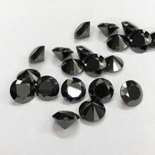[3.0mm] Wholesale Round Moissanite Stones, VVS1 Clarity D Color, Black Color, 5pcs/50pcs/100pcs Available For Jewelry Making, Diamond Encrusted