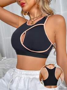 1pc Women Solid Color Comfortable Sports Bra