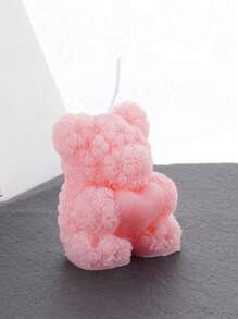 1pc Rose Flower Valentine's Day Heart Small Bear, Suitable For Graduation Season, Wedding Favors, Wedding Table Decor, Holiday Atmosphere. Candle And Aroma Diffuser Set For Girlfriend, Pink/Red/White Romantic Creative Room Decor, Love Confession, Scented Candle Storage, Gift For Girlfriend Holiday Romantic Atmosphere Home Decor Gifts Birthday