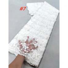 Nigerian Guipure Cord Lace Fabric 2025 High Quality Lace Material Embroidery African Milk Silk Lace Fabric For Wedding Dress Sewing