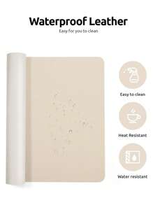 1Pc Geavanceerde Napa Textuur Kunstleren Lichte Bureau Onderlegger, Dubbelzijdig Gebruik, Kantoor Bureau Onderlegger, Grote Muismat, Antislip Kunstleren Bureau Onderlegger, Laptop Bureau Onderlegger, Waterdicht Bureau Schrijfblok Voor Kantoor En Thuis (Paars, Roze)