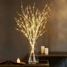 1PC 50LED Copper Wire Birch Branch Light,Available In White And Brown,Suitable For Living Room,Bedroom,Party Decoration
