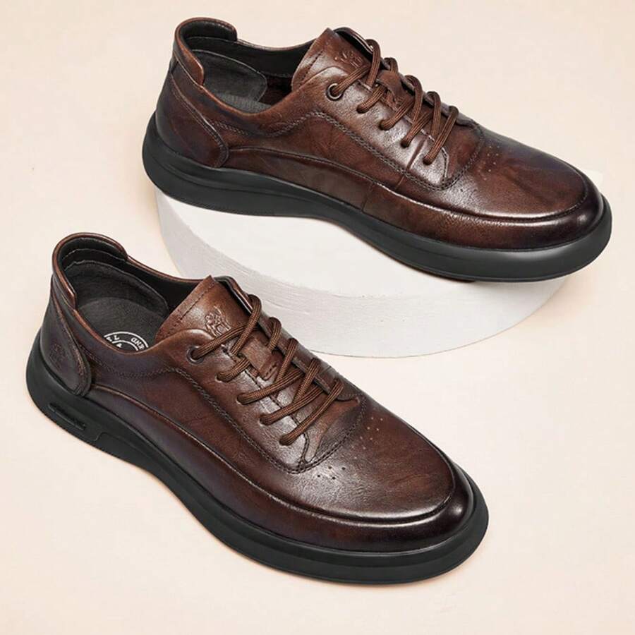 CAMEL CROWN Scarpe casual sportive da uomo, in pelle vera primavera, con suola morbida e comoda, scarpe da lavoro in pelle casual e sportive