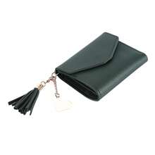 Women's Card Holder Short Wallet, Cash & Coin Purse, Multiple Card Slots Coin Purse Withe Tassel - Multicolor - View 9