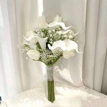 Artificial Calla Lily Bridal Bouquet, Wedding Bridesmaid Flowers, Bride Accessory