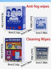 1 Box [100pcs Per Box] Disposable Glasses Cleaning Wipes Anti-Fogging Glasses Tissue Paper Goggles Wipes Mobile Phone Screen Wipes Suitable For Glasses, Mobile Phones, Cameras, Computers
